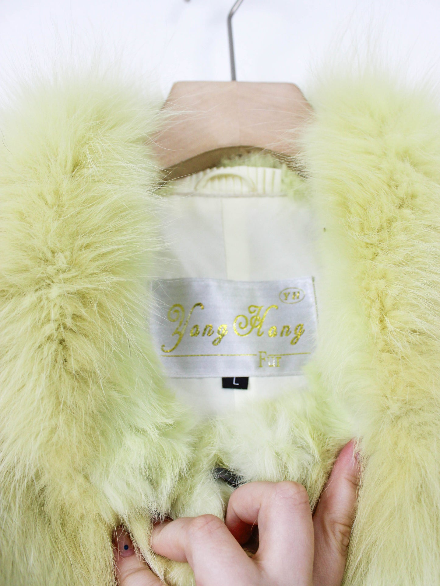 Лимонна вінтажна шуба