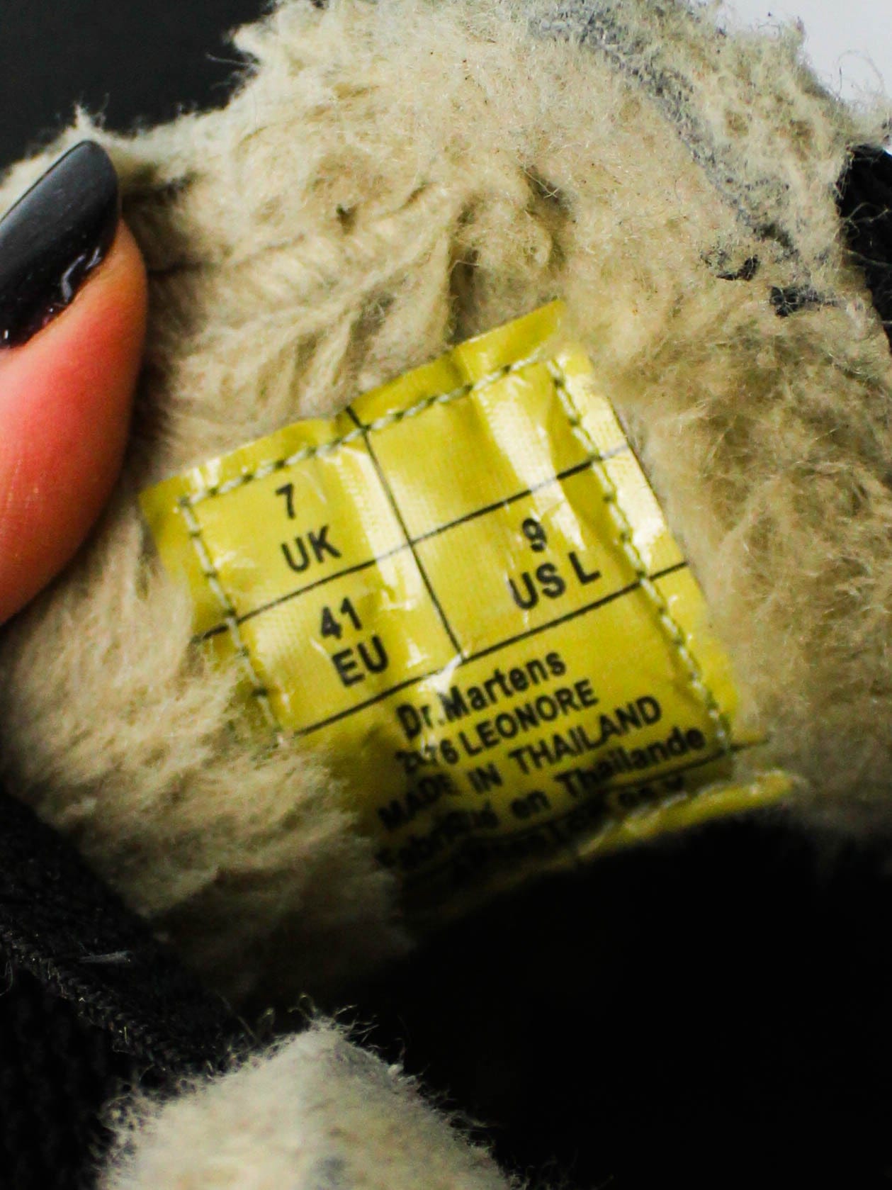 Dr. Martens 2976 Leonore Faux Fur Lined Black