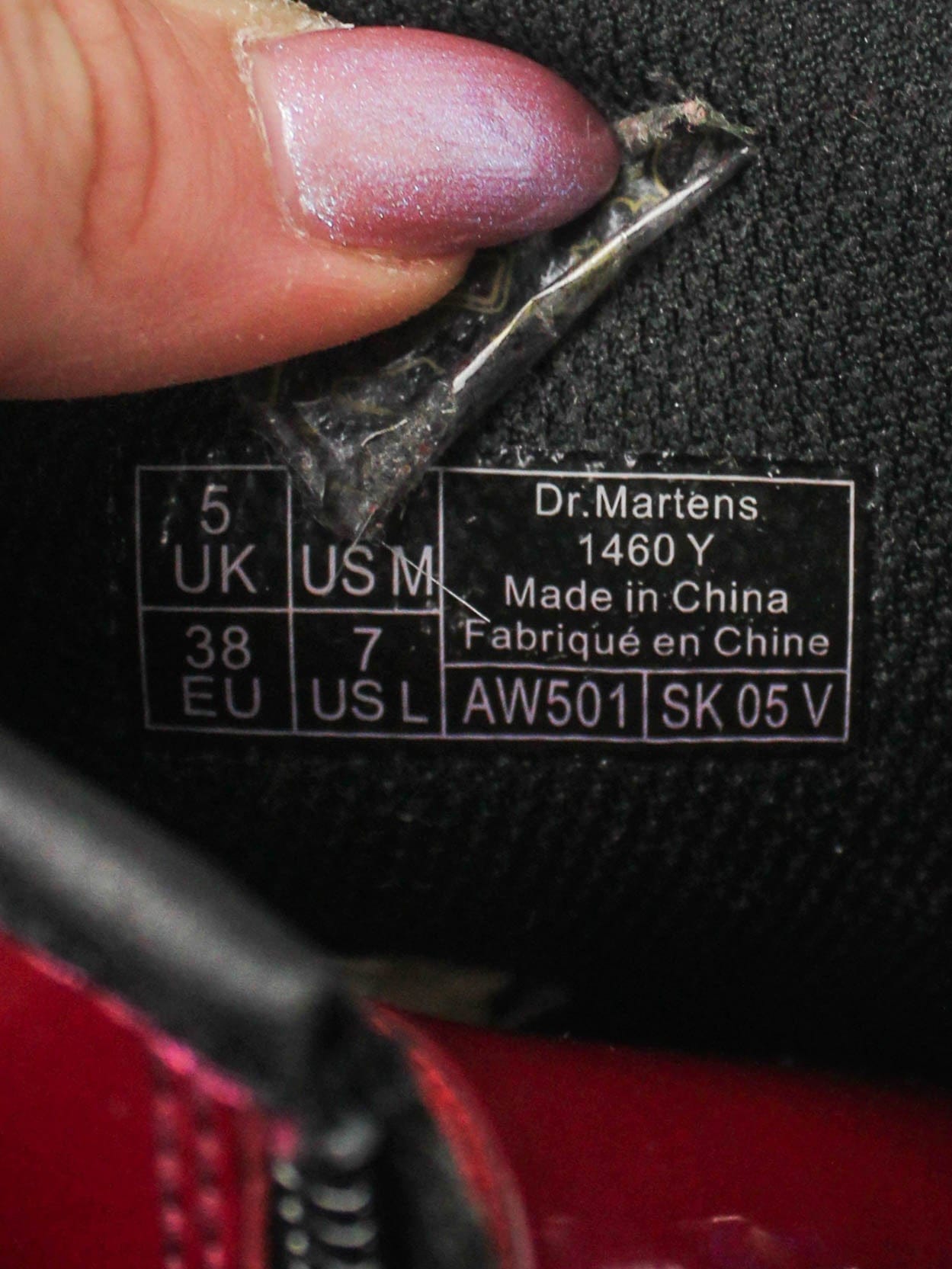 Dr. Martens Red Patent Leather Boots