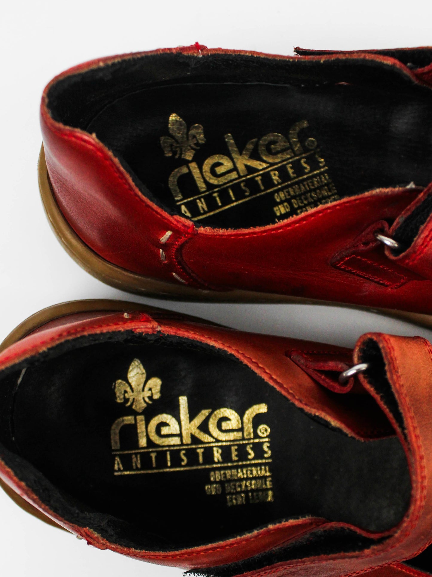 Rieker Red Leather Mary Jane Shoes