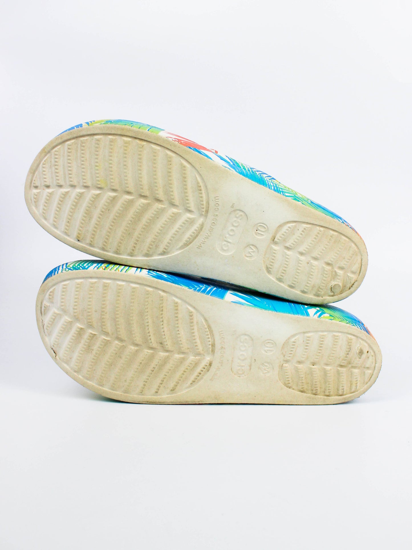 Crocs Baya Platform Tropical/White Print Clogs