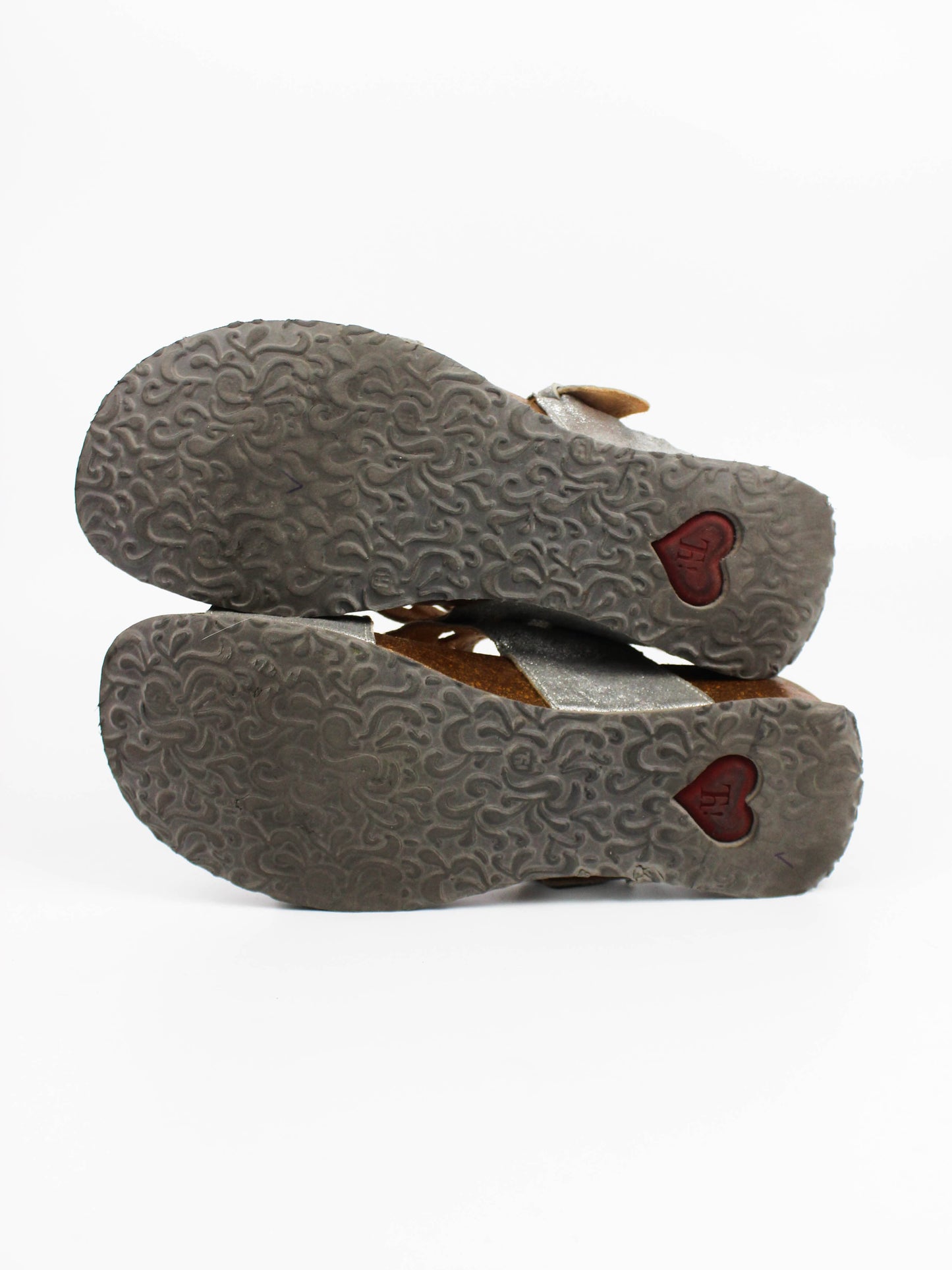 Think! Mizzi Silver Perforated Leather Mules