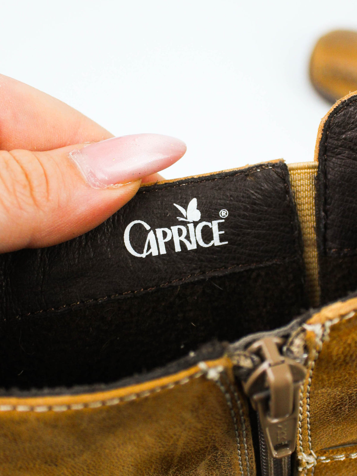 Caprice Brown Leather Tall Boots
