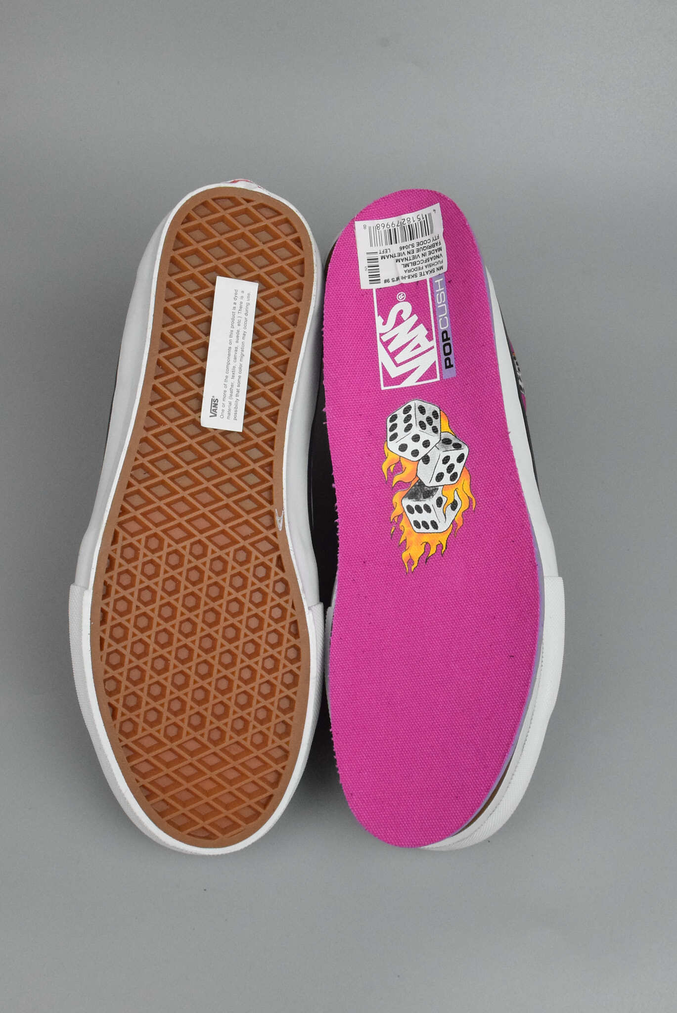 Vans Sk8-Hi Fuchsia Fedora Dice Flame