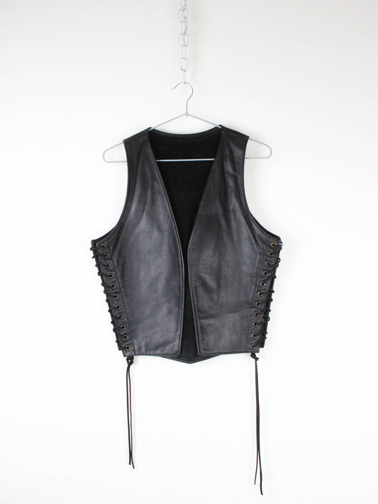 Жилет шкіряний із зав'язками