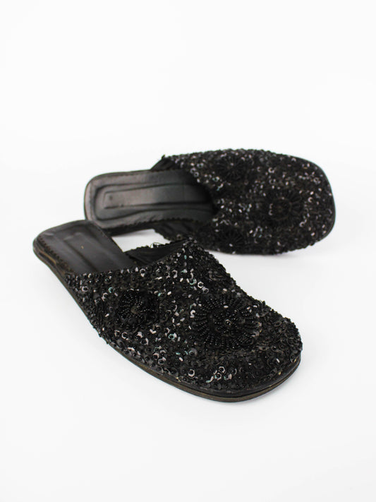 Black Mule With Rhinestones