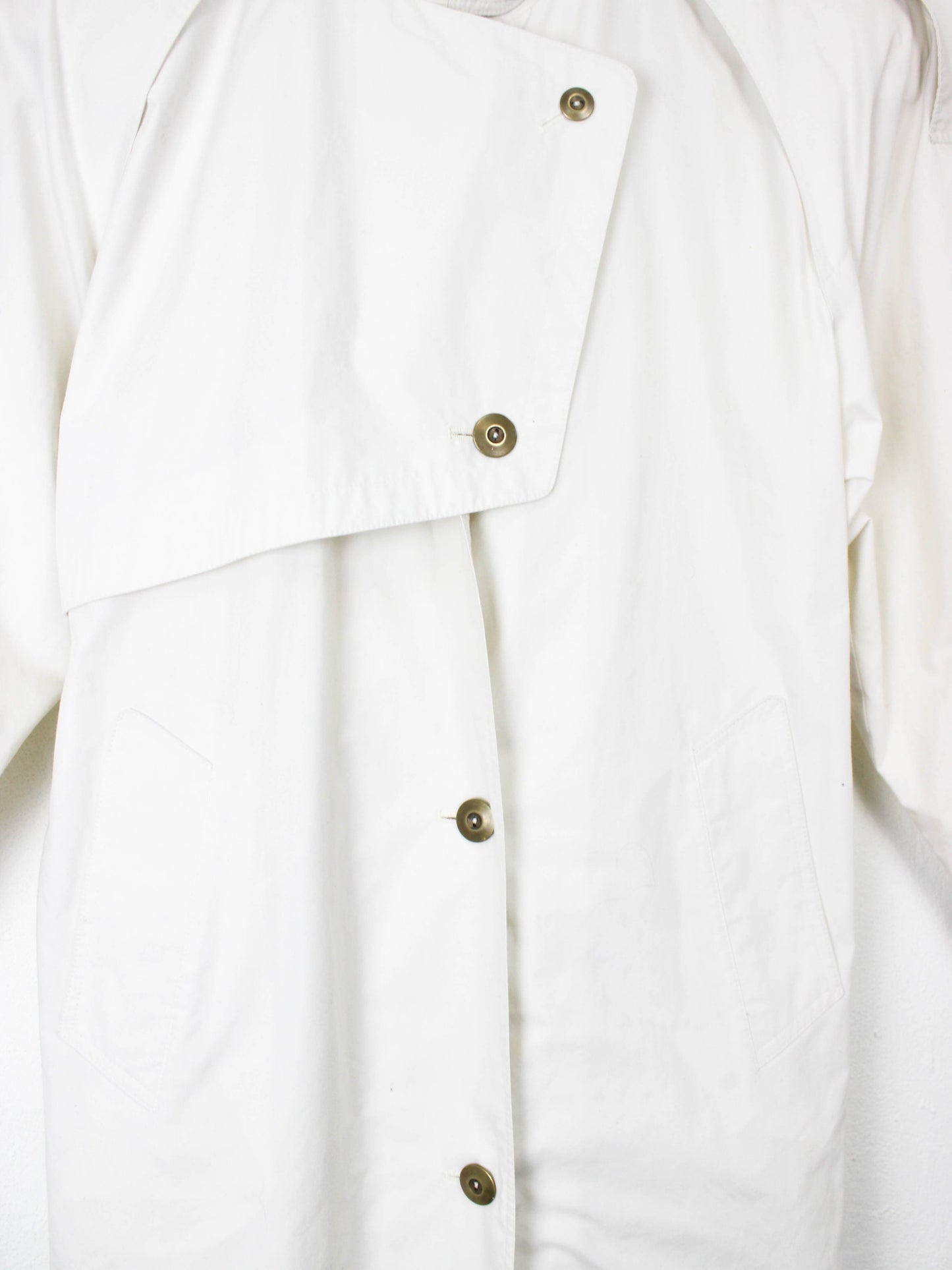 Білий тренч із шкіряними вставками SAVANA