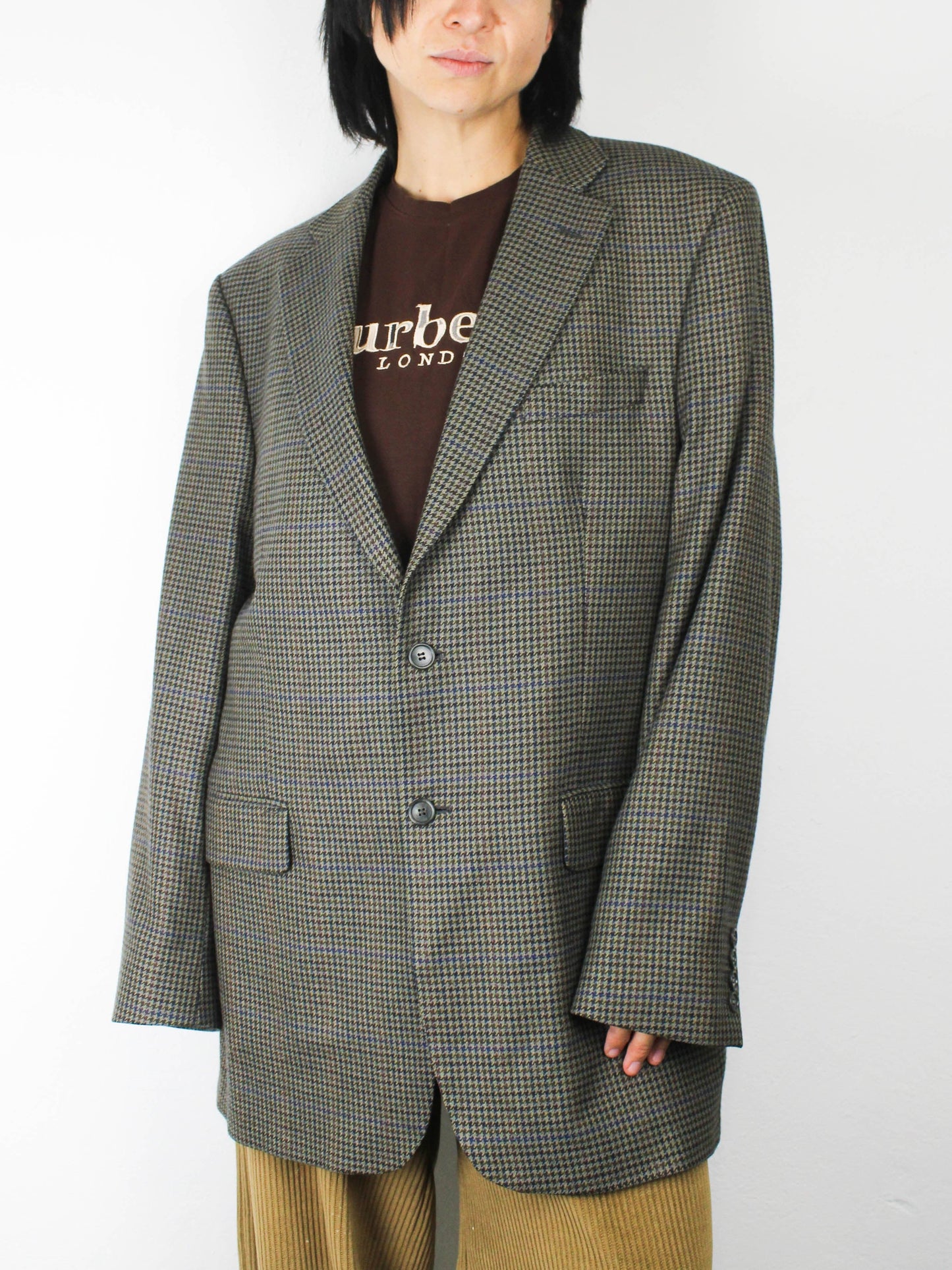 Піджак із шерсті зелено-сірого кольору