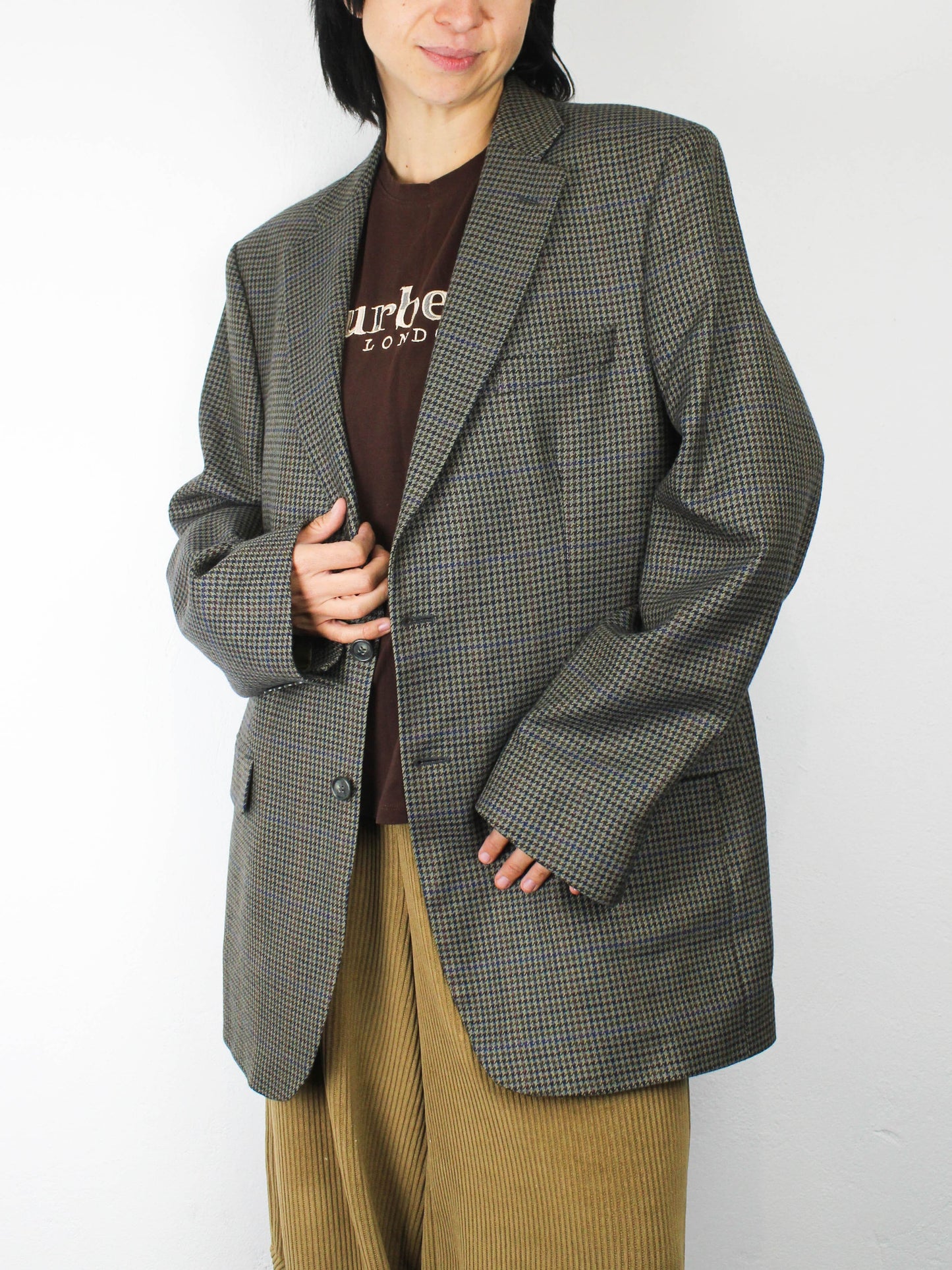 Піджак із шерсті зелено-сірого кольору