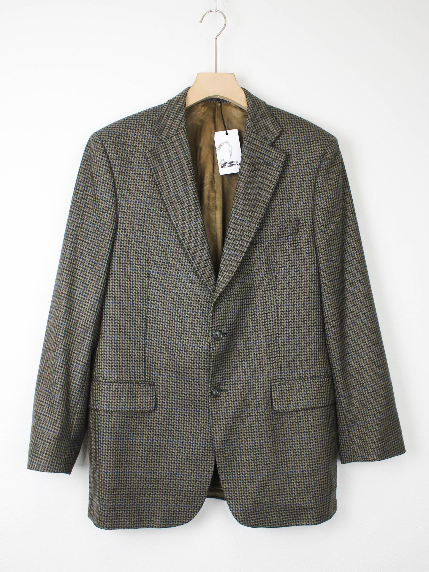 Піджак із шерсті зелено-сірого кольору