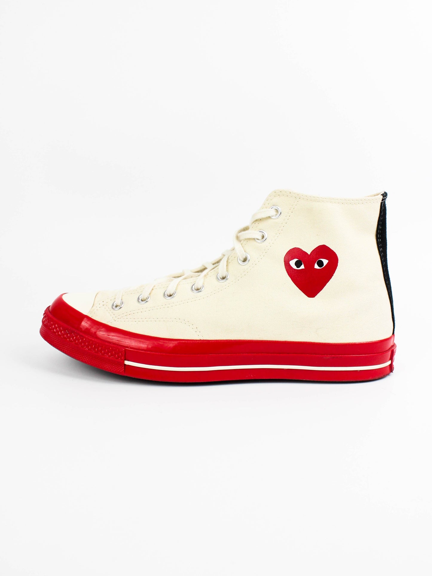 Comme des Garcons Play X Chuck 70 Hi Shoes Egret/Red Beige