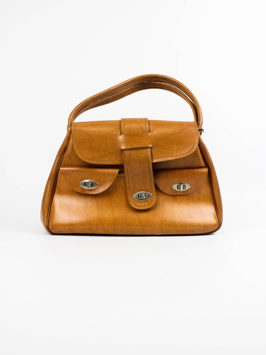 Вінтажна шкіряна сумка з ручкою