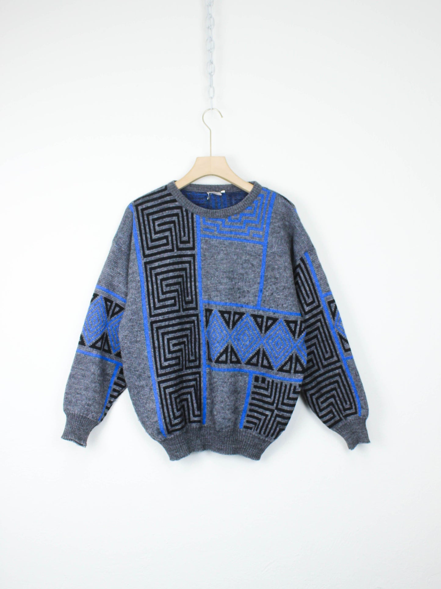 Сіро-блакитний светр "Лабіринт"
