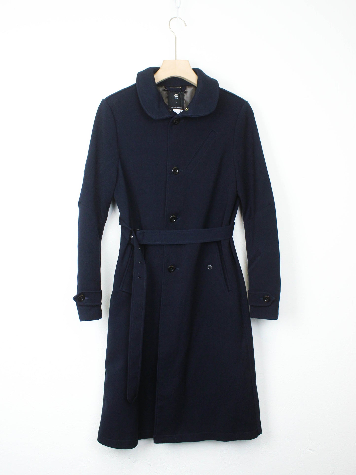 Синє пальто на поясі G-Star