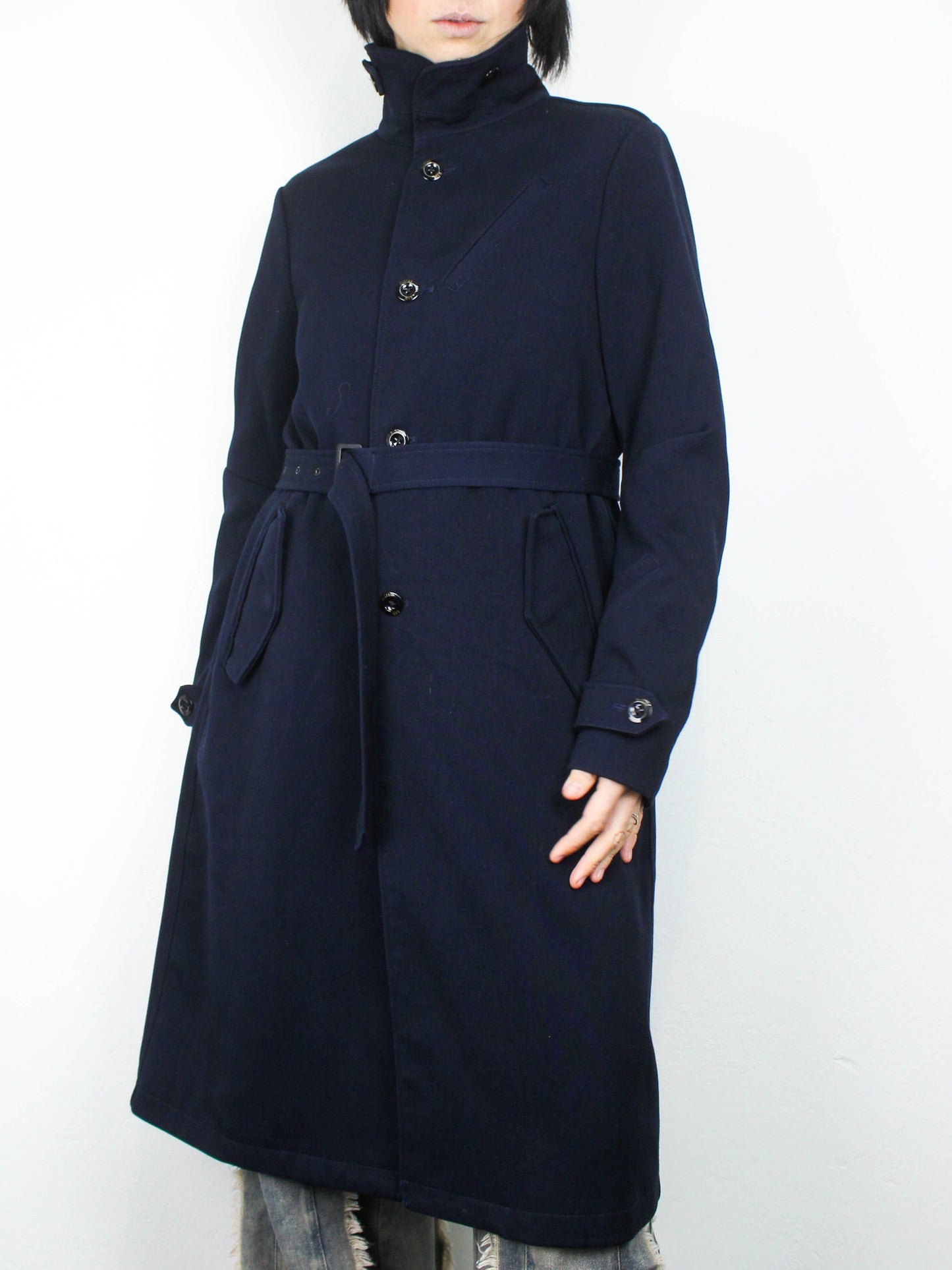 Синє пальто на поясі G-Star