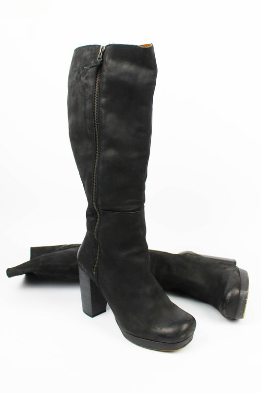 High Suede Ankle Boots with Heels