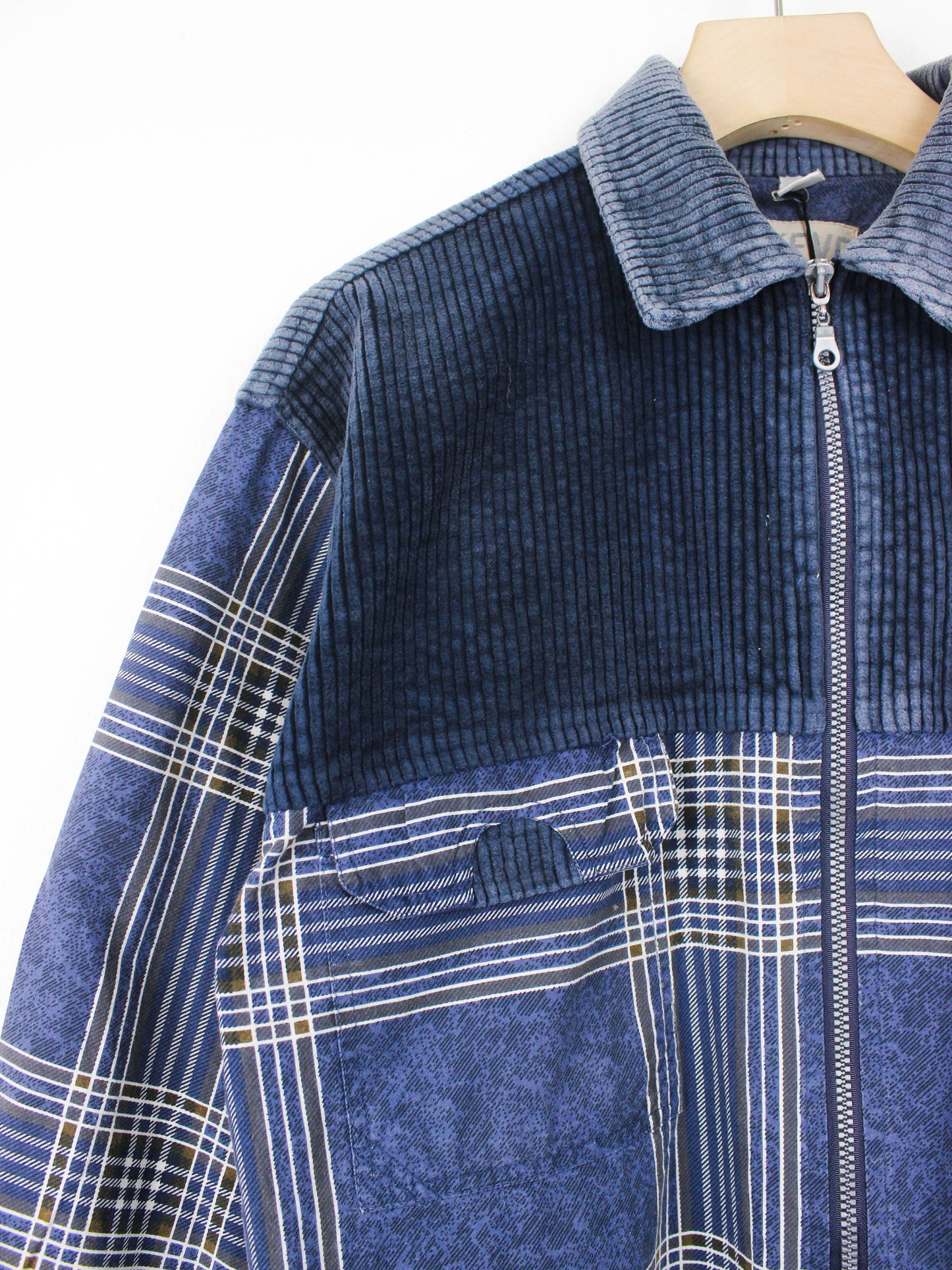 Вінтажна картата сорочка з джинсовими вставками