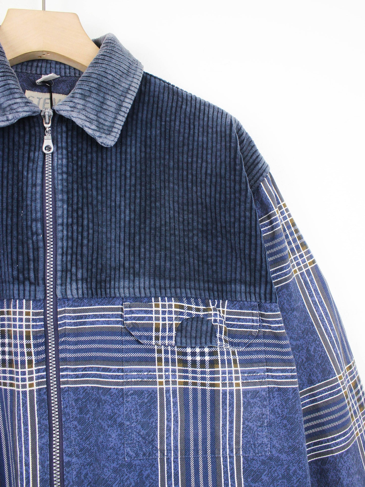 Вінтажна картата сорочка з джинсовими вставками