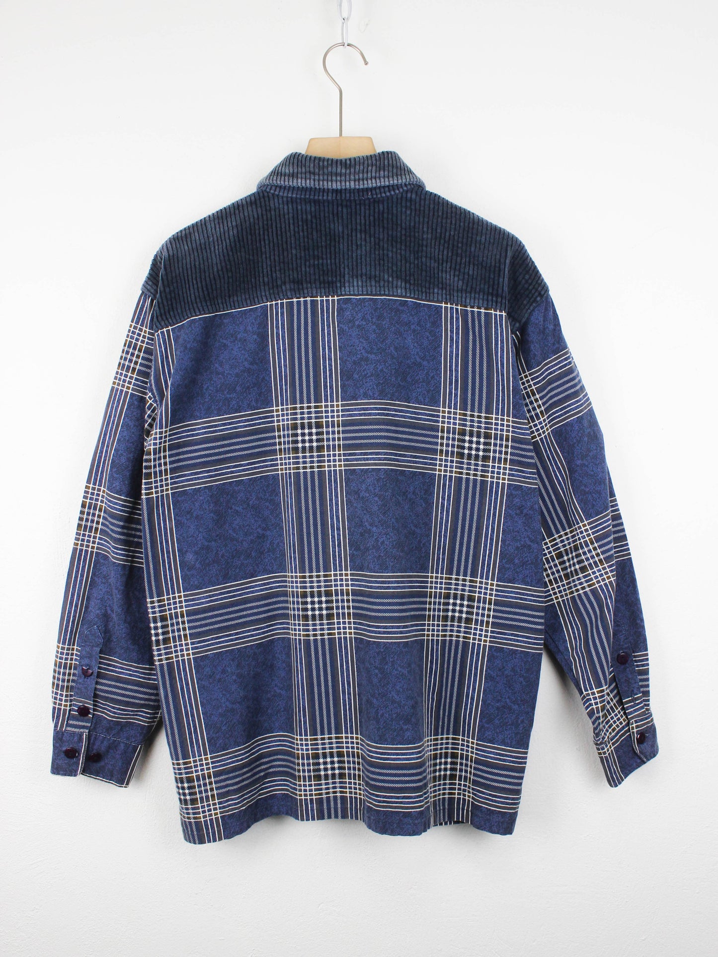 Вінтажна картата сорочка з джинсовими вставками