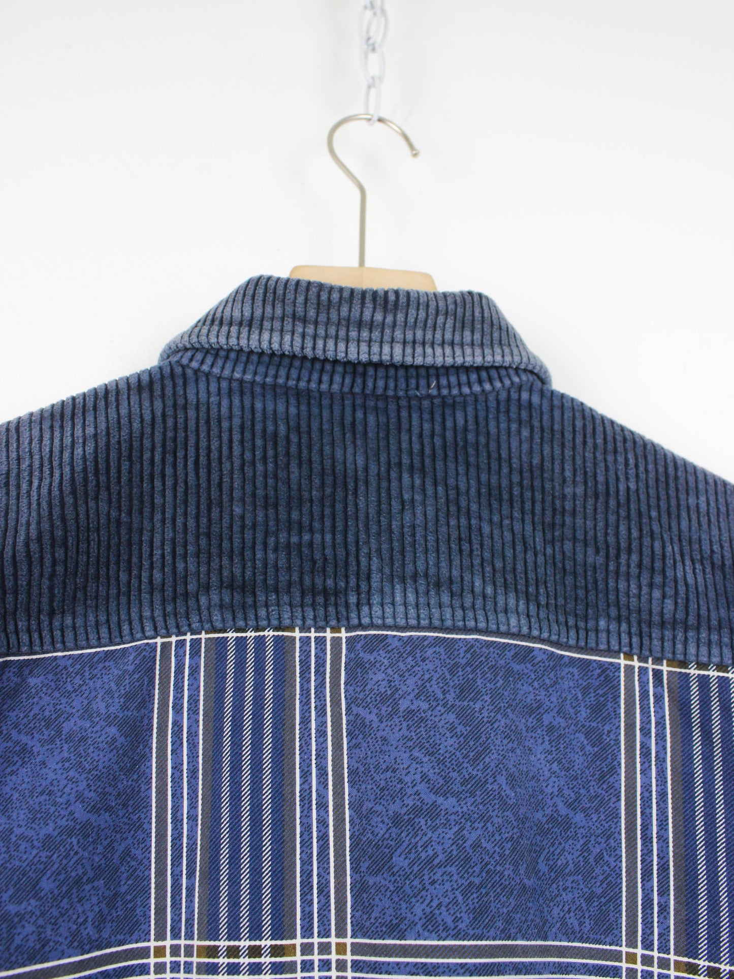 Вінтажна картата сорочка з джинсовими вставками