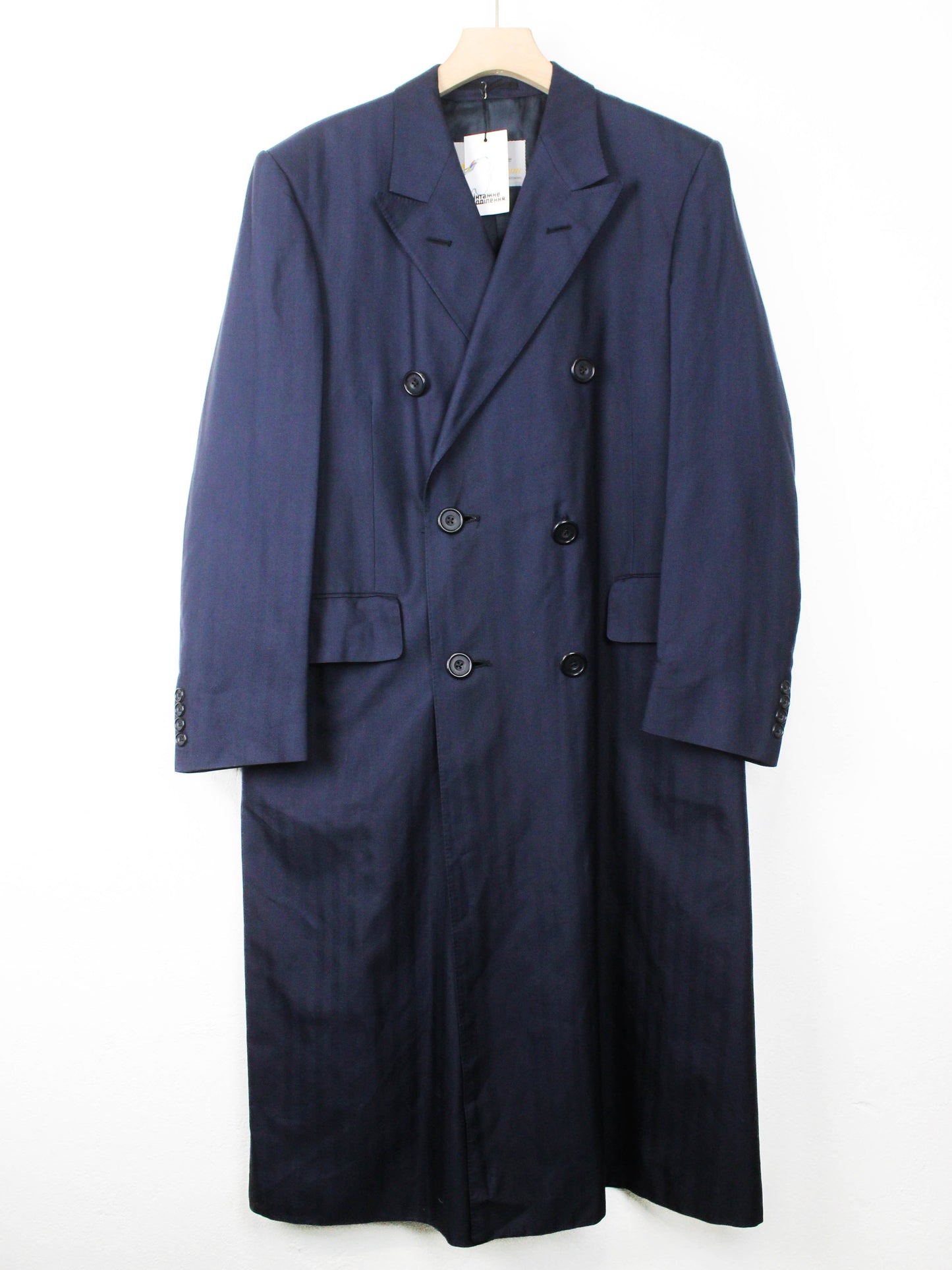 Довге темно-синє пальто Aquascutum, made in England