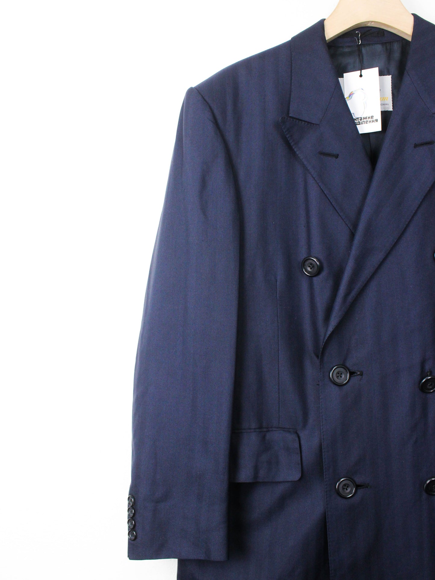 Довге темно-синє пальто Aquascutum, made in England