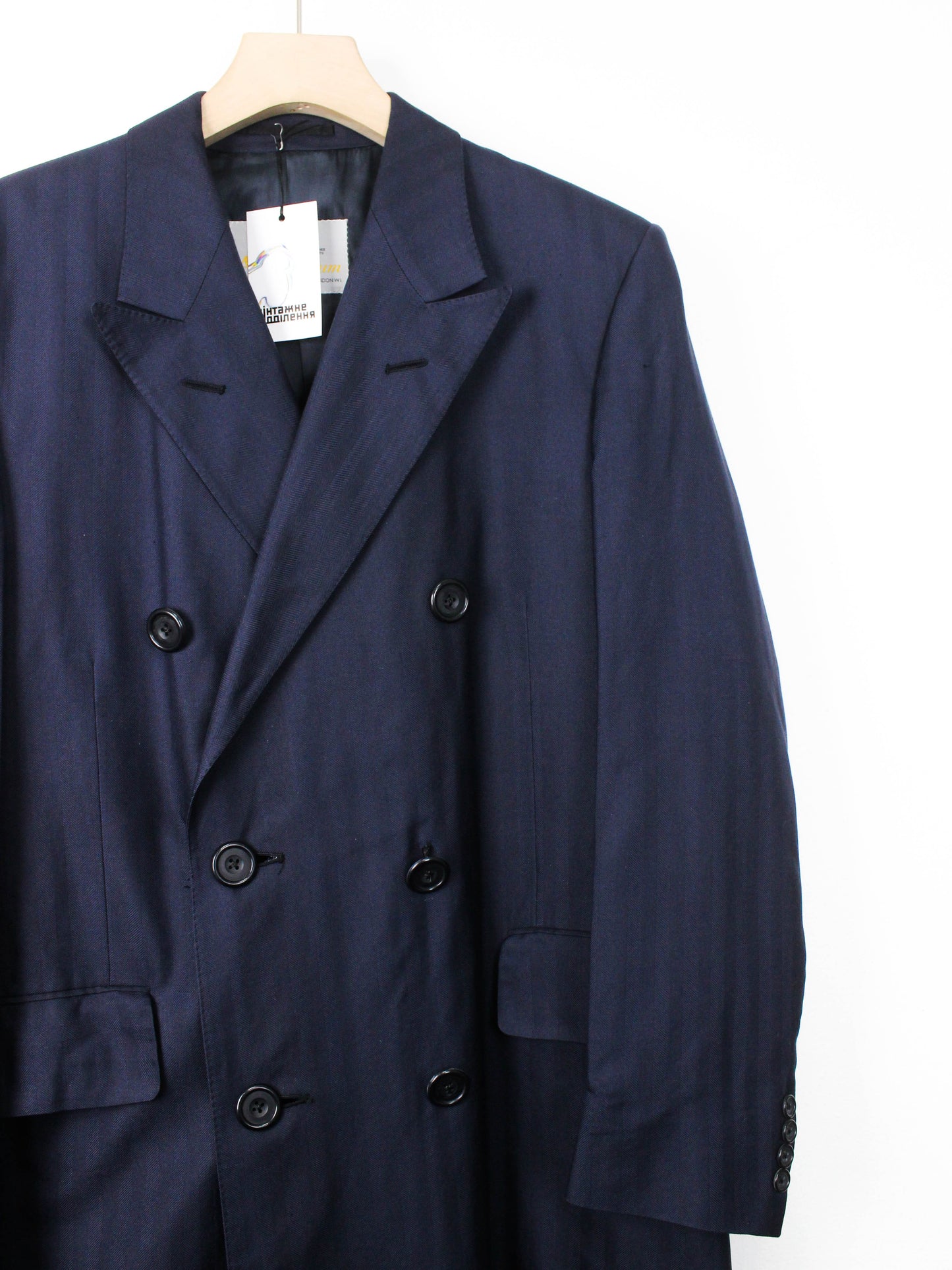 Довге темно-синє пальто Aquascutum, made in England