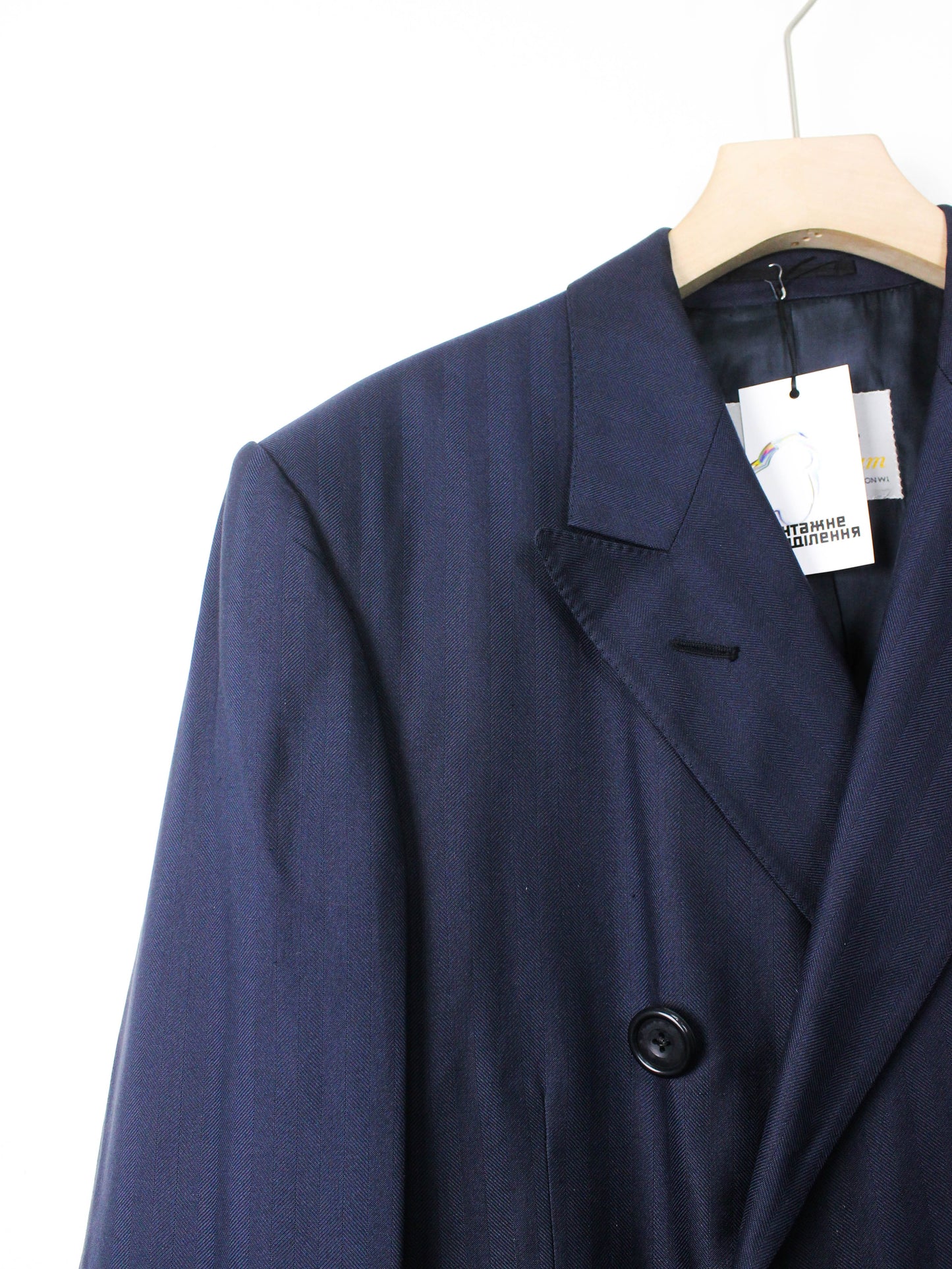 Довге темно-синє пальто Aquascutum, made in England