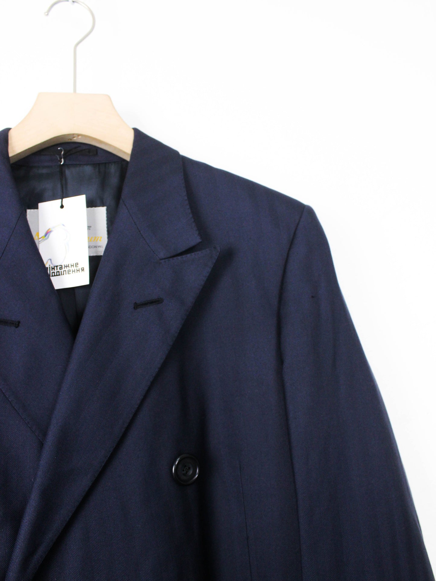 Довге темно-синє пальто Aquascutum, made in England