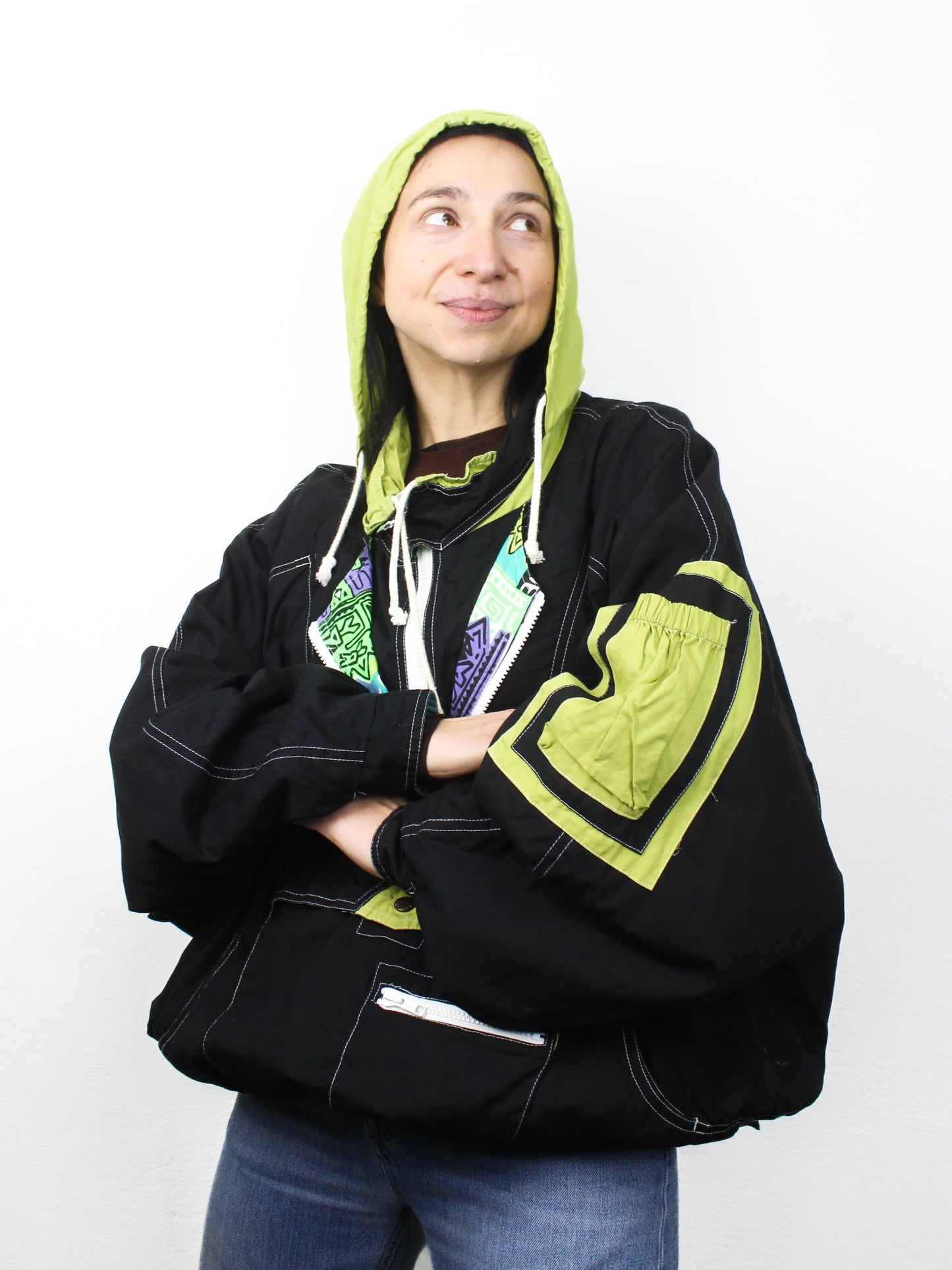 Анорак з 90-х з неоновими вставками