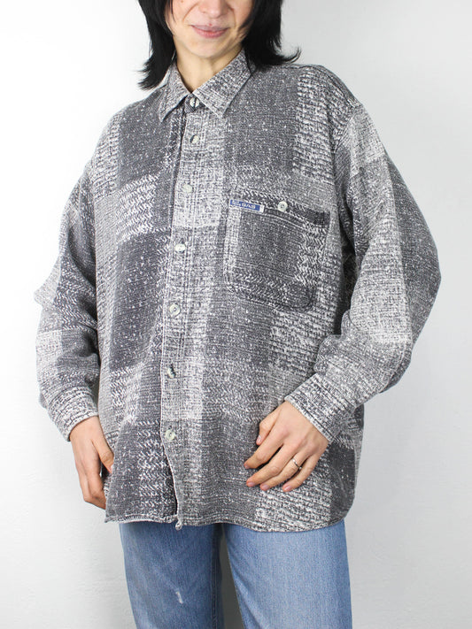 Сіра бавовняна сорочка з візерунком у клітинку