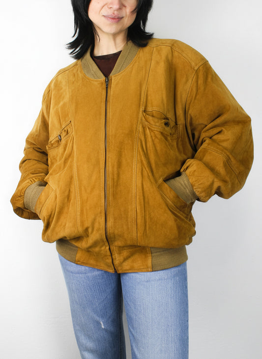 Вінтажний замшевий бомбер