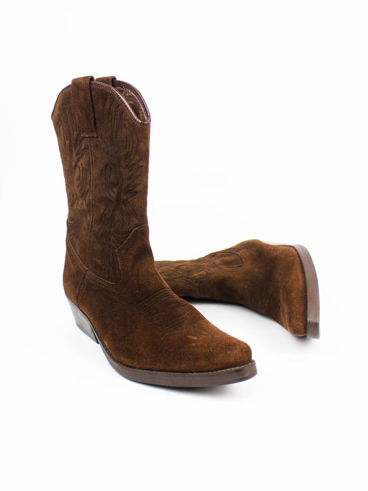 Brown Suede Western Boots
