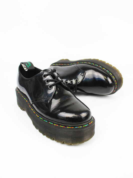 Dr. Martens 1461 Quad Black Rainbow Platform