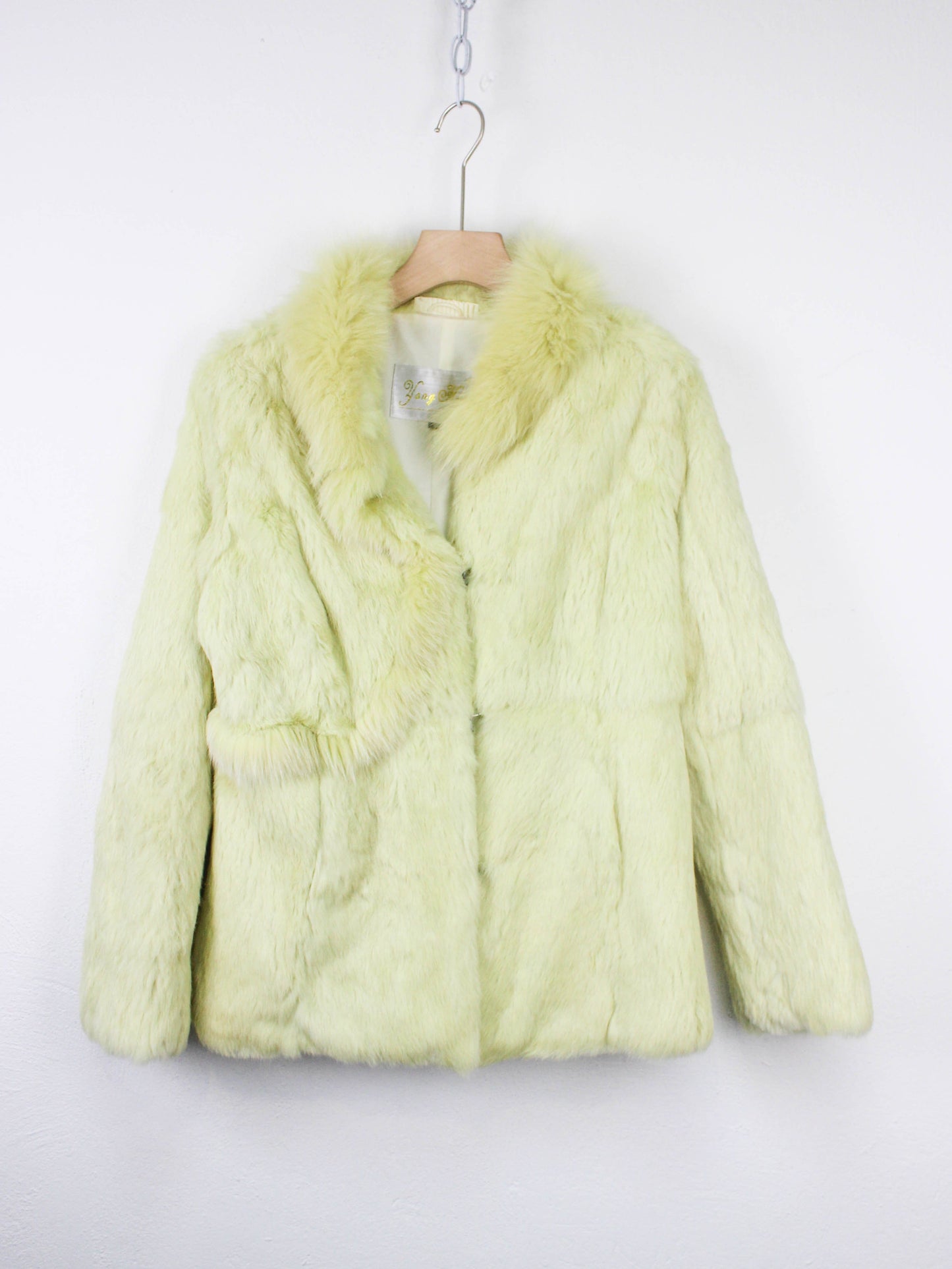 Лимонна вінтажна шуба