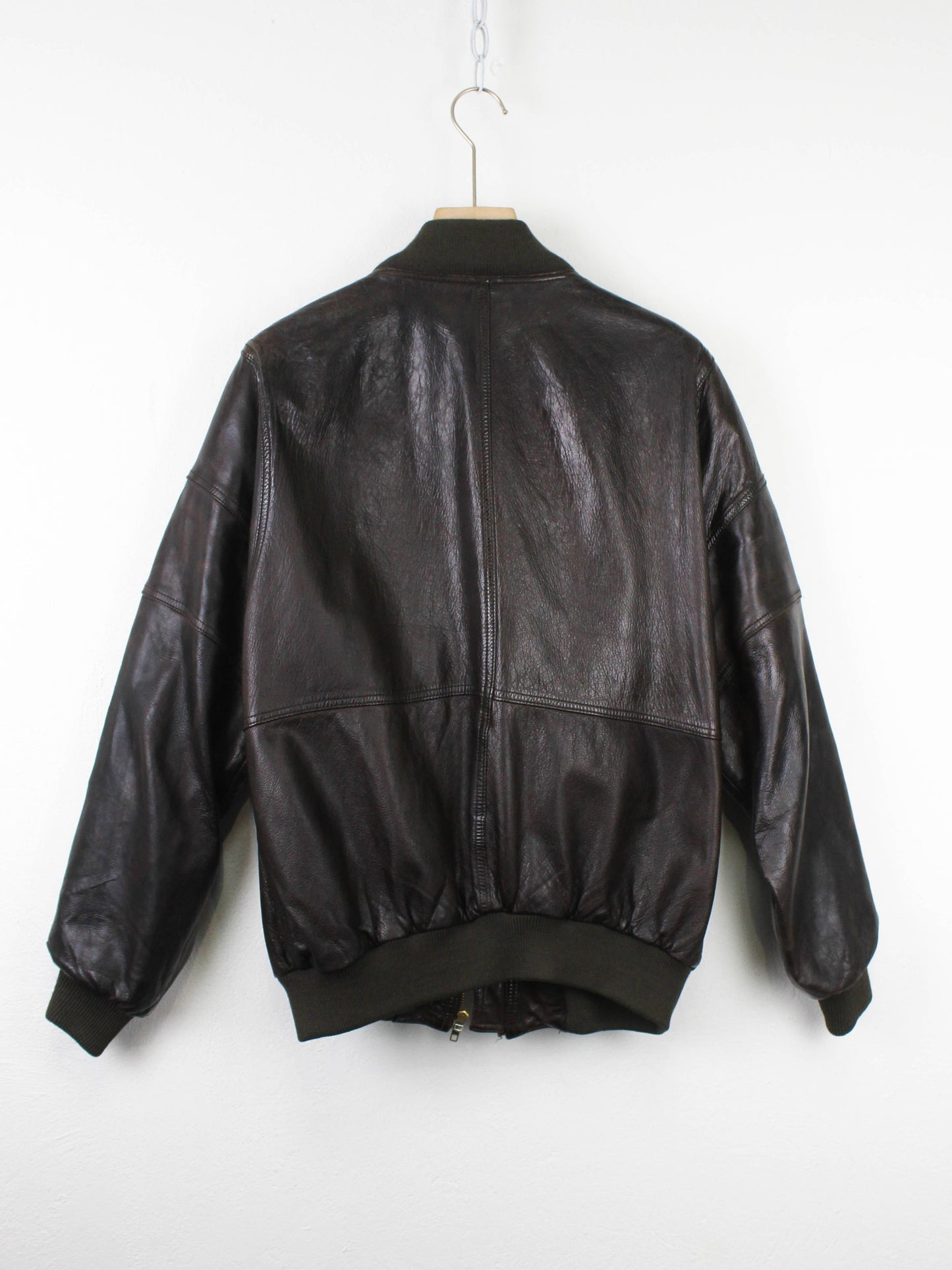 Кориневий шкіряний бомбер Leonardo