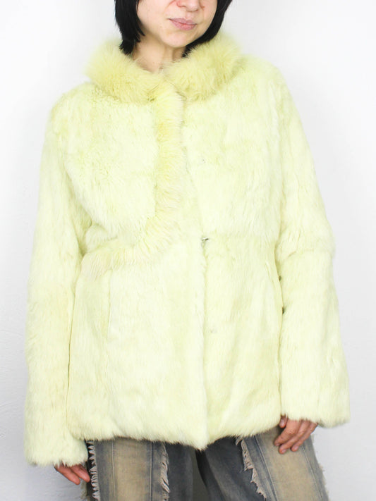 Лимонна вінтажна шуба