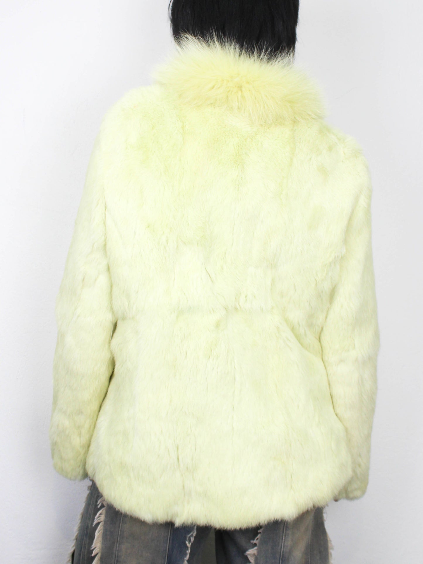 Лимонна вінтажна шуба