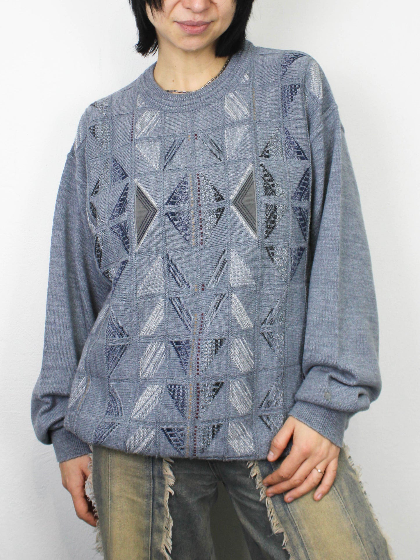 Сірий  светр "Ромби" Dardano