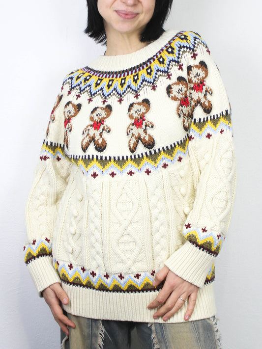 Светр бежевий  із ведмедиками