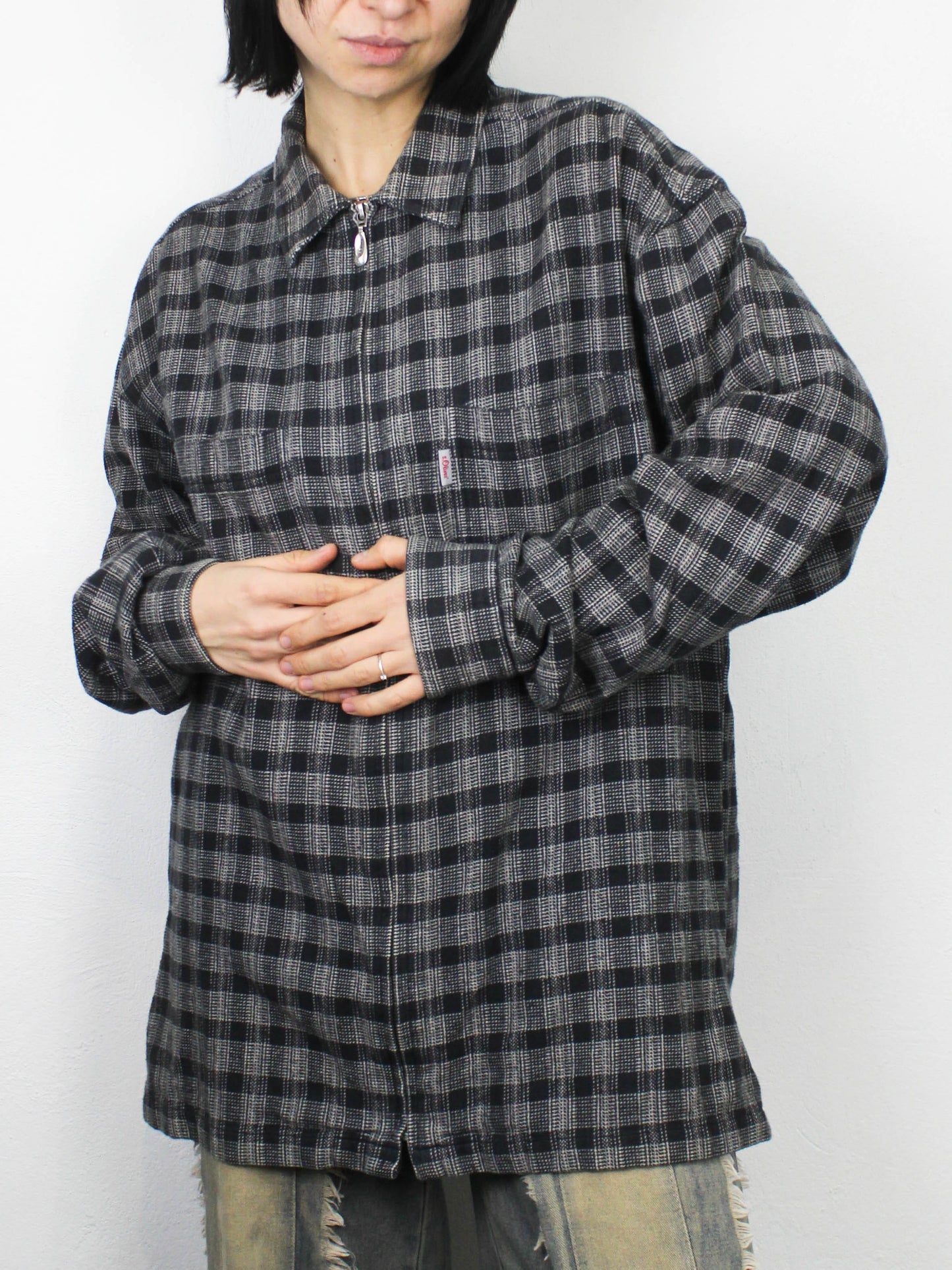 Сорочка S.Oliver на блискавці У клітинку