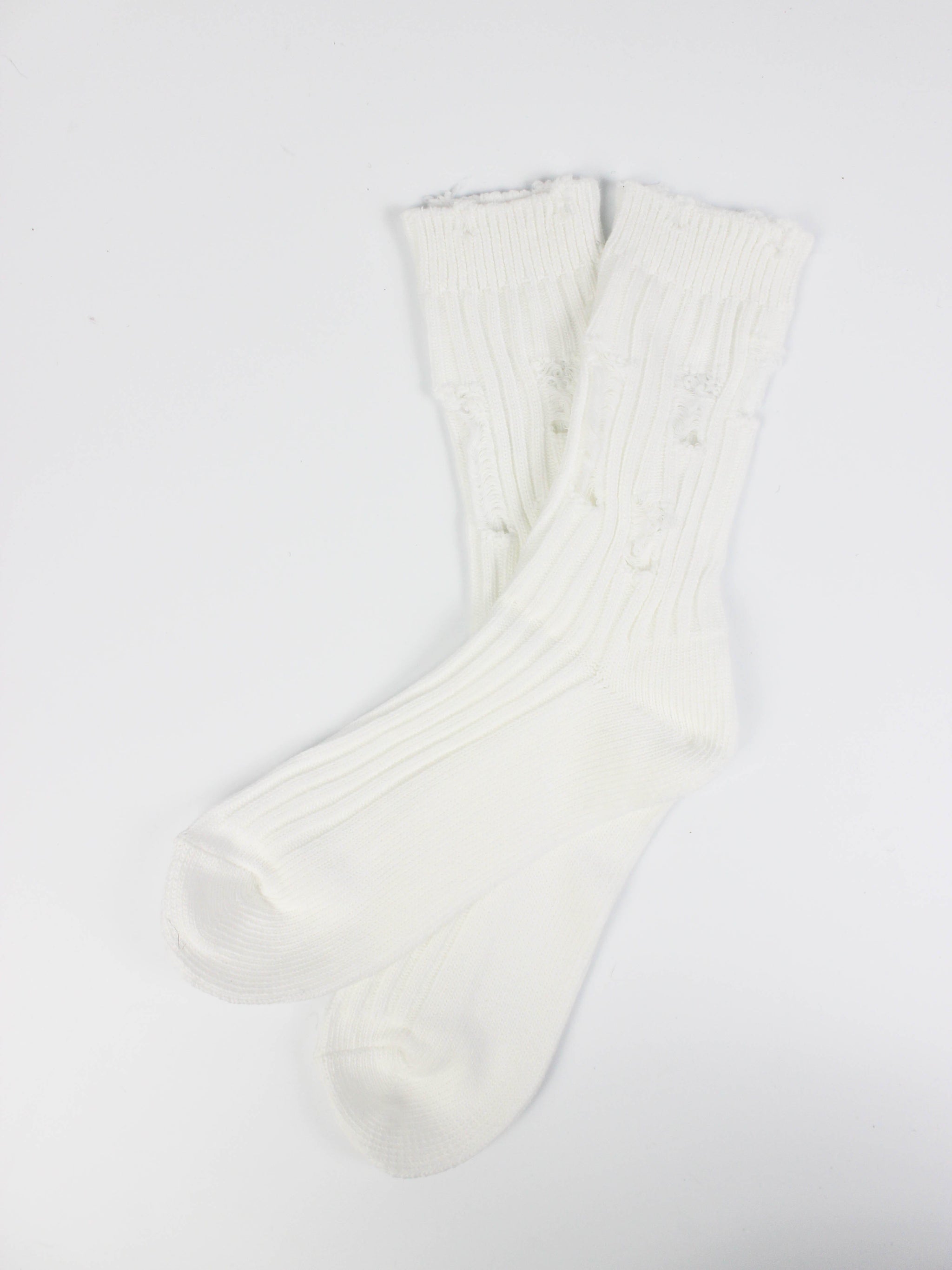 Сірі/білі шкарпетки із рваностями