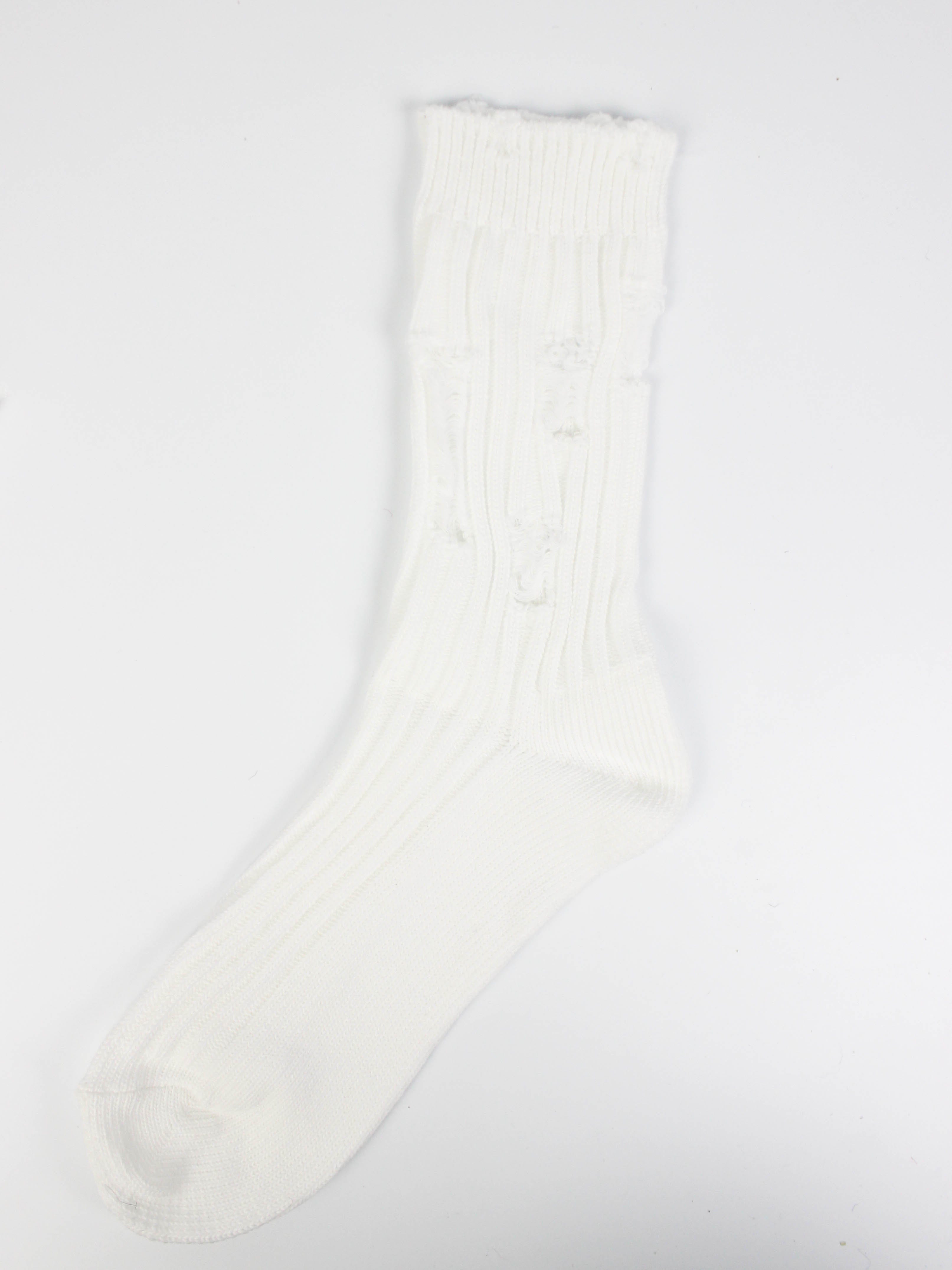 Сірі/білі шкарпетки із рваностями