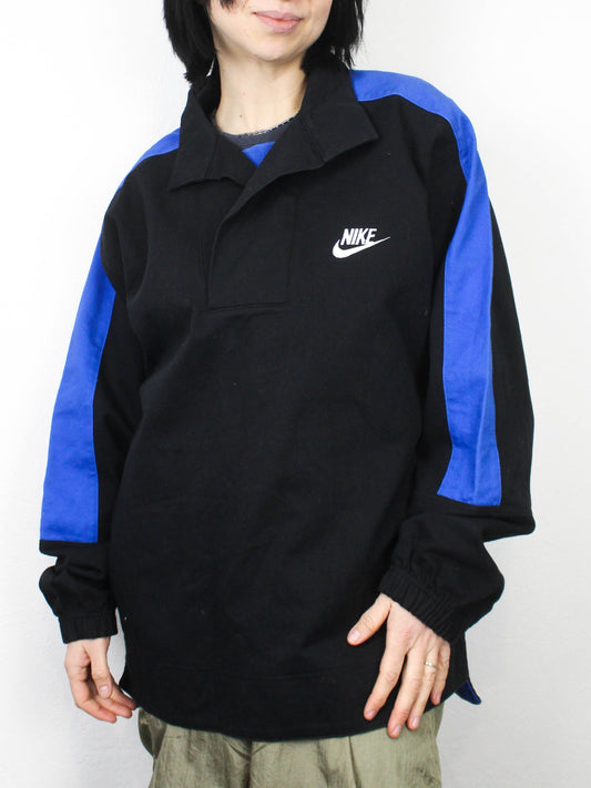 Вінтажна кофта Nike чорно-синього кольору