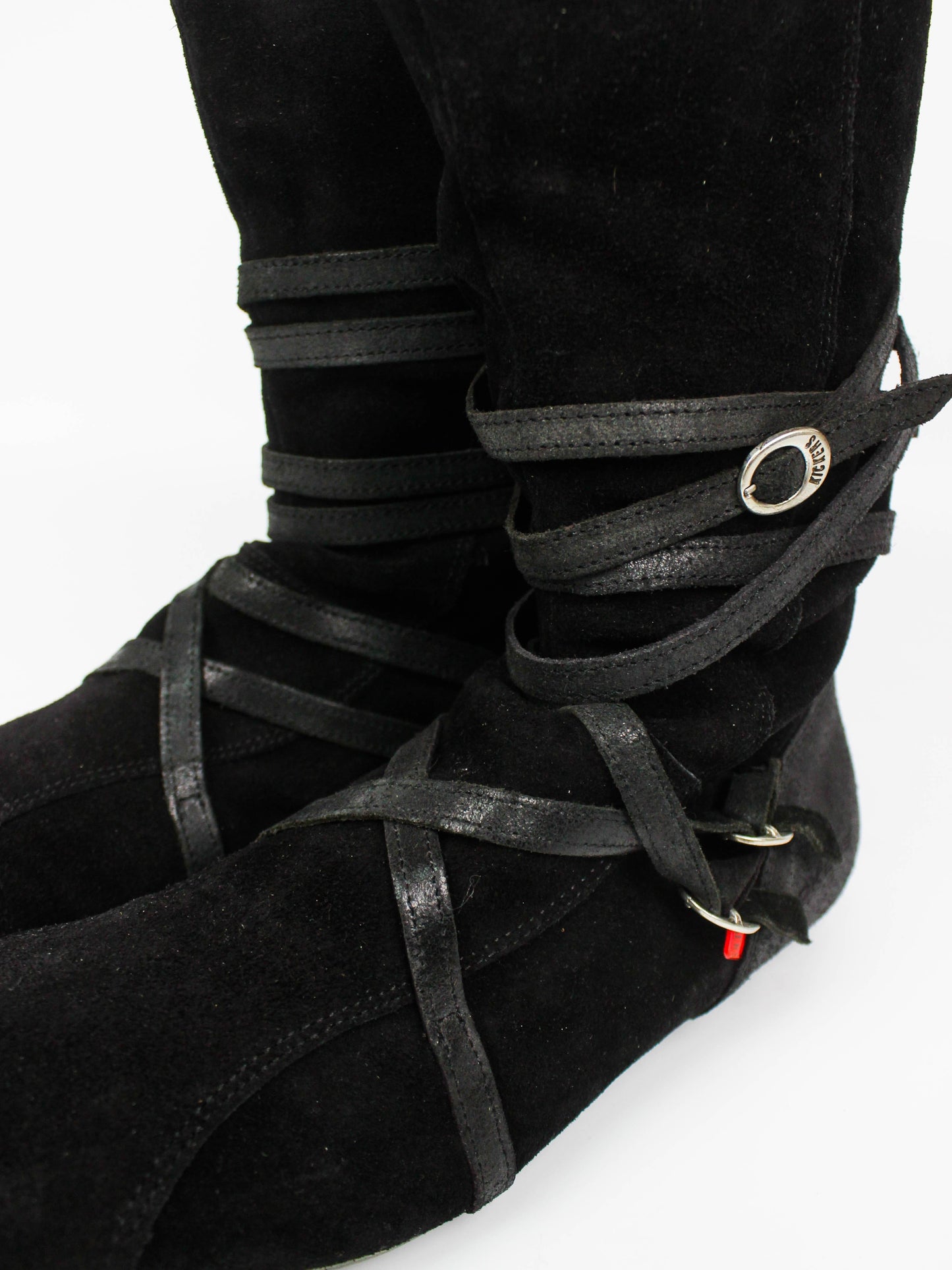 Kickers Wrap Straps Biker Boots Black
