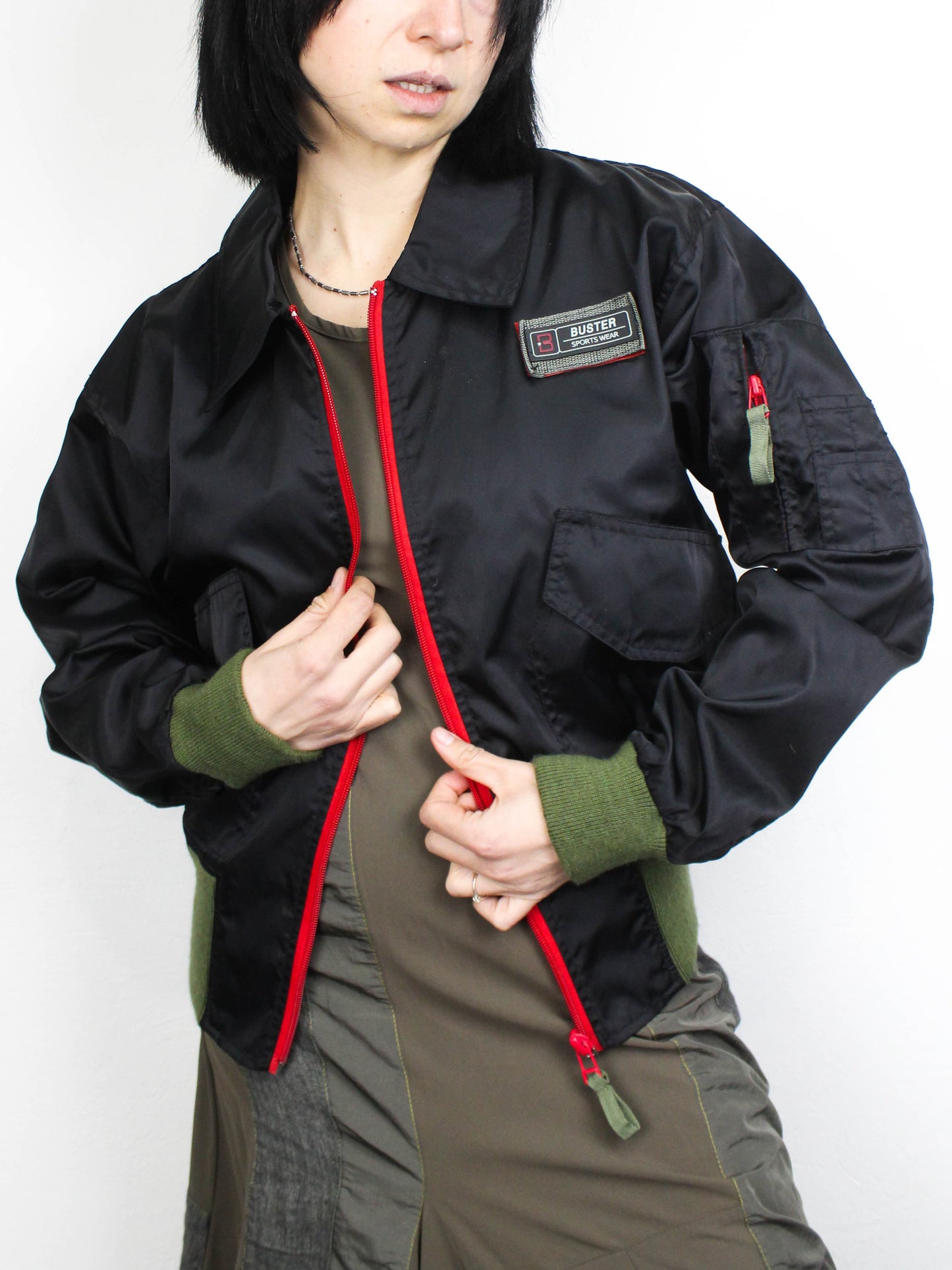 Чорний бомбер Buster Sports Wear