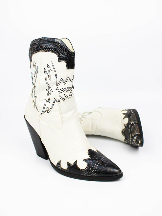 Vintage Two-Tone Western Cowboy Boots