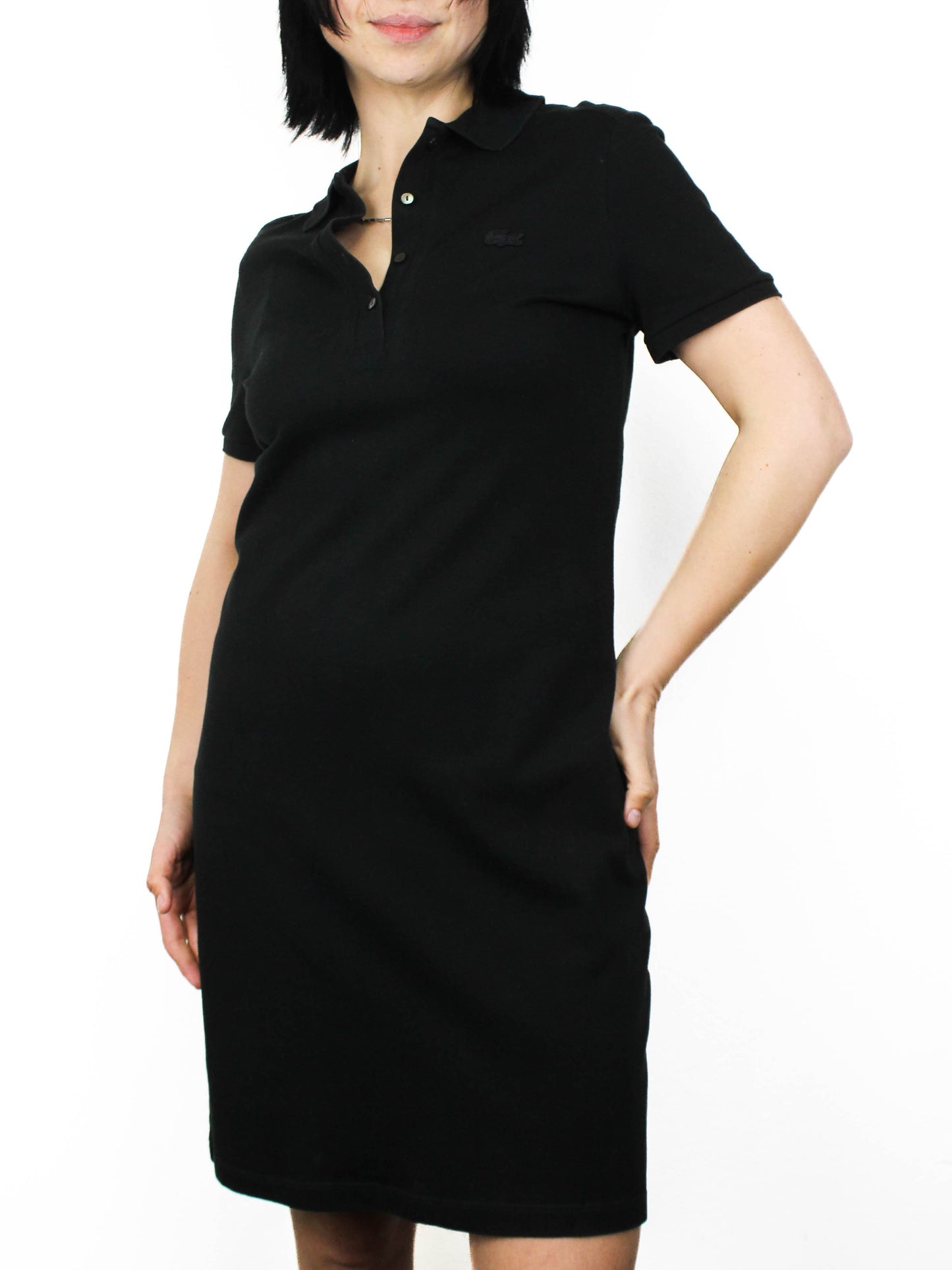 Чорна сукня-поло Lacoste