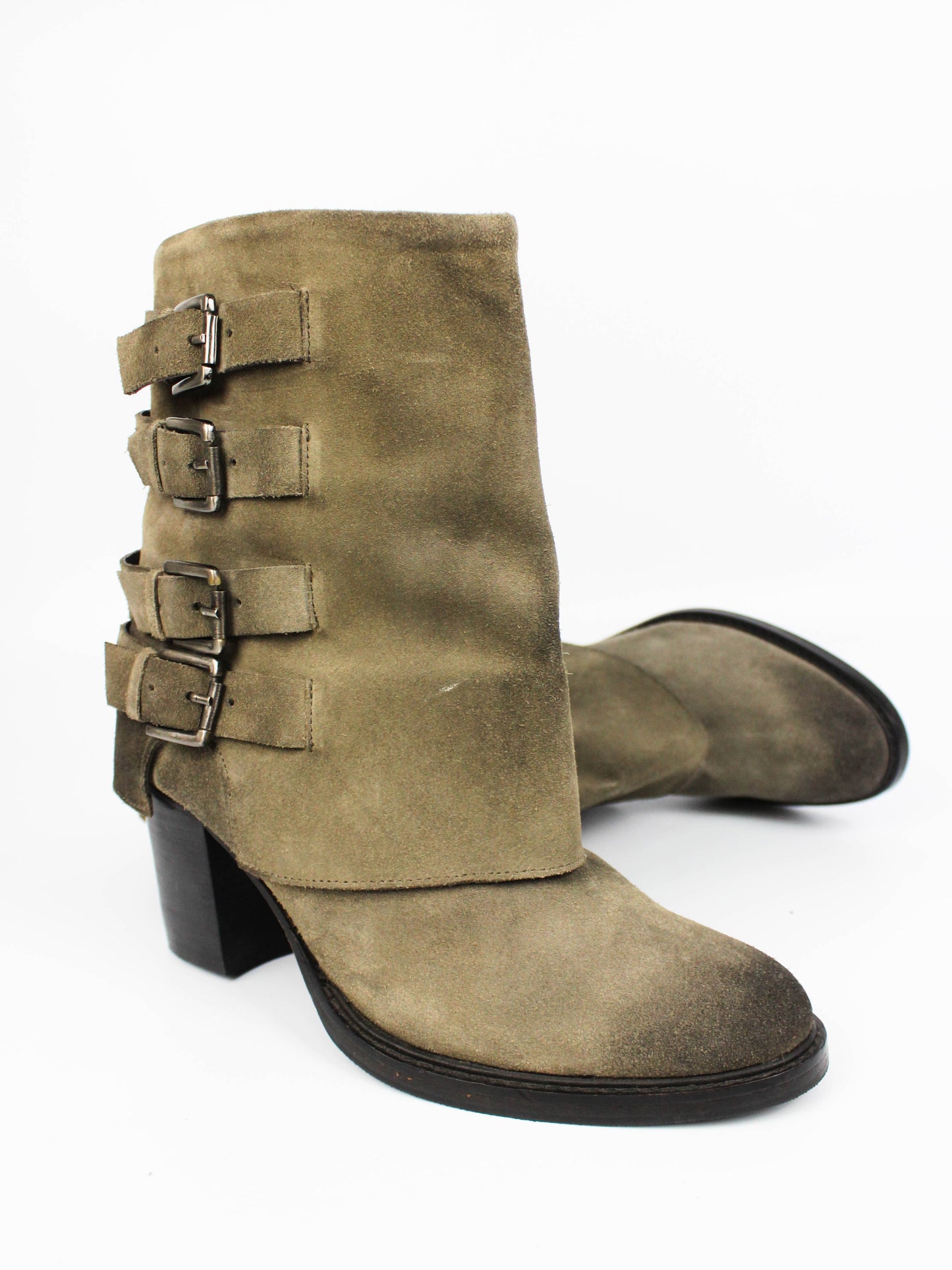 Buffalo Suede Buckle Boots