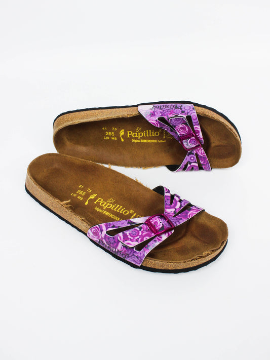 Birkenstock Papillio Purple Floral Slide Sandals